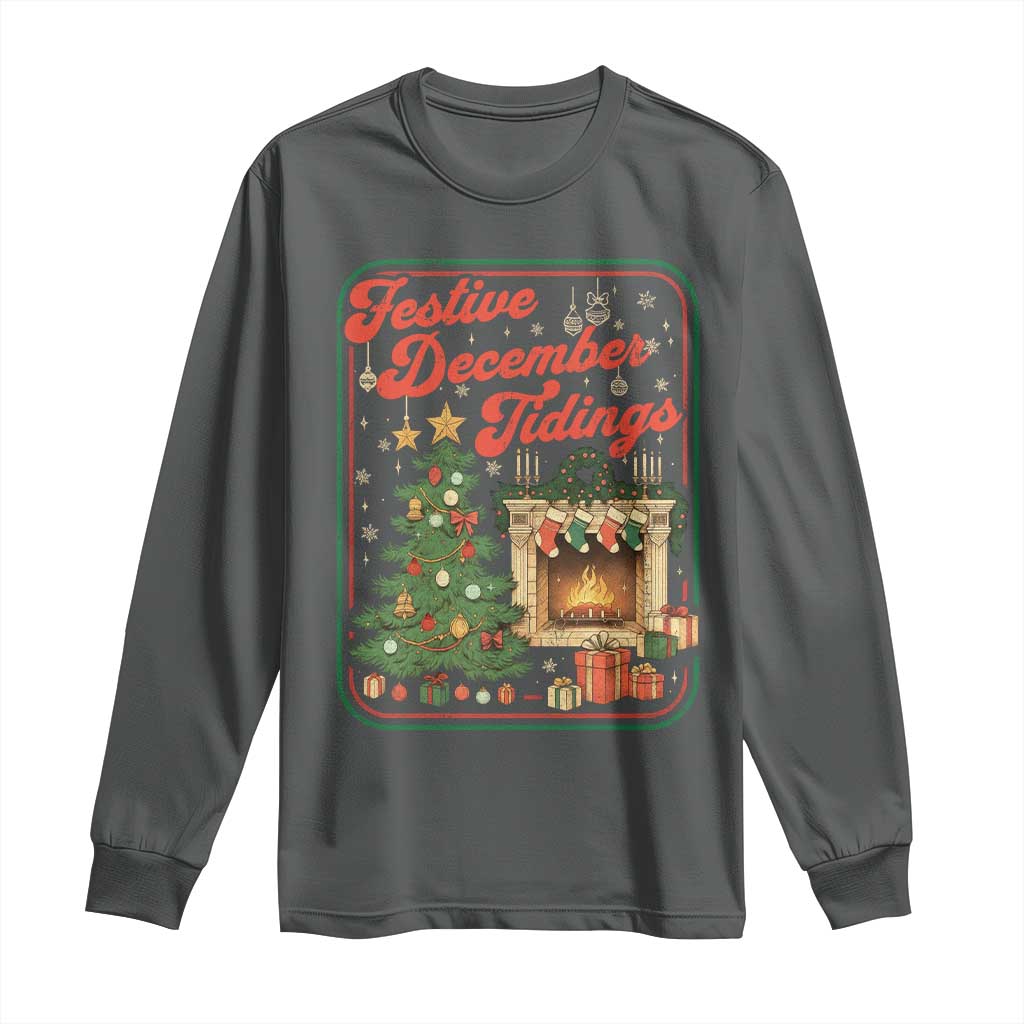 Funny Democrat Christmas Long Sleeve Shirt Festive December Tiding Xmas Political Satire TS11 Dark Heather Print Your Wear