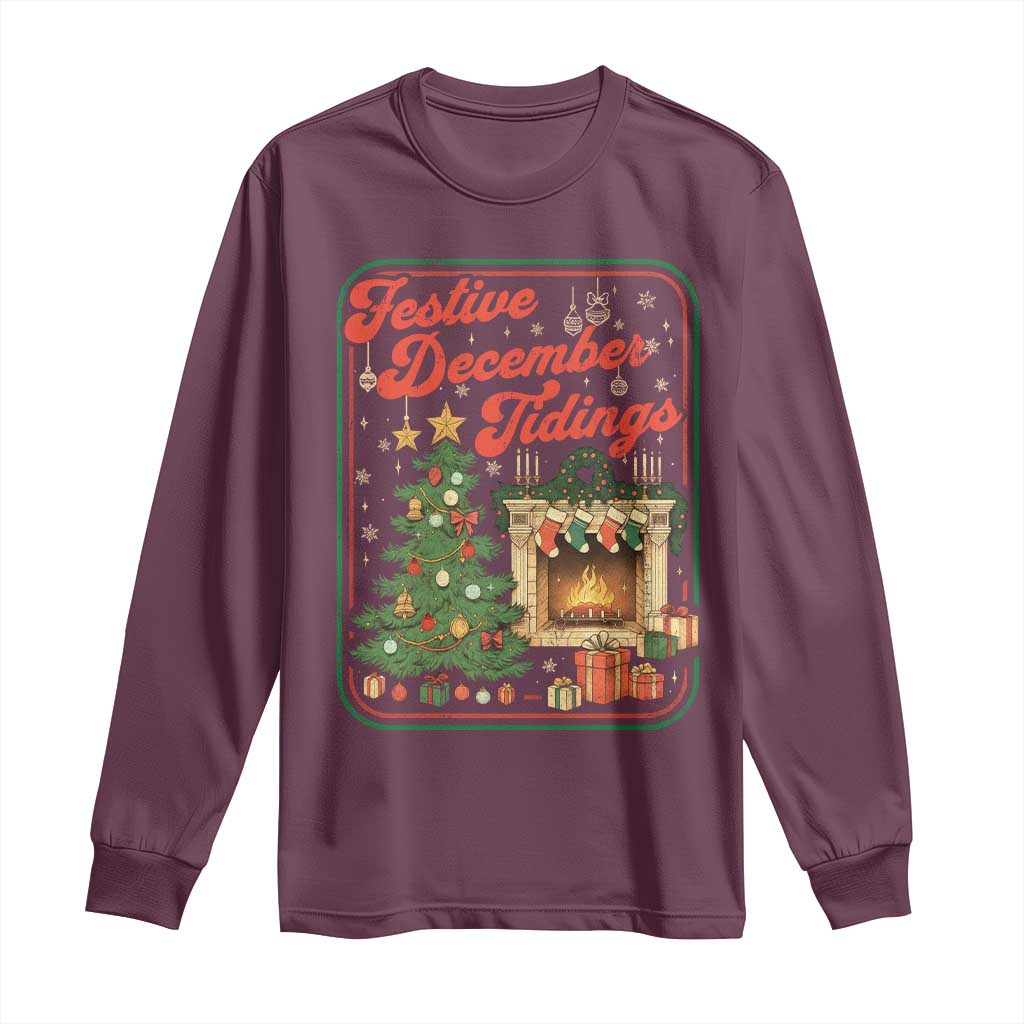 Funny Democrat Christmas Long Sleeve Shirt Festive December Tiding Xmas Political Satire TS11 Maroon Print Your Wear