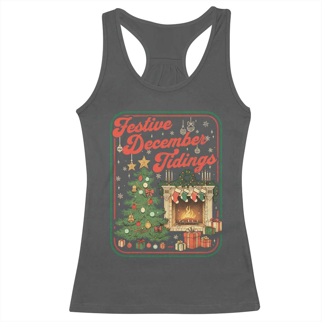 Funny Democrat Christmas Racerback Tank Top Festive December Tiding Xmas Political Satire TS11 Dark Heather Print Your Wear