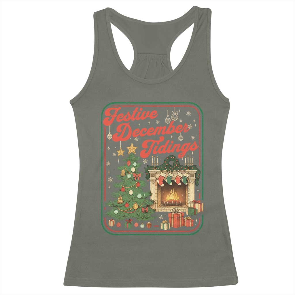 Funny Democrat Christmas Racerback Tank Top Festive December Tiding Xmas Political Satire TS11 Military Green Print Your Wear