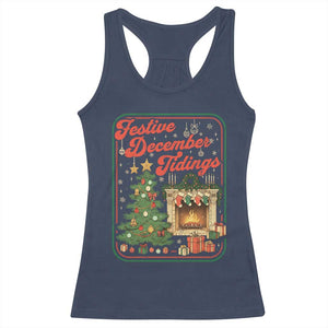 Funny Democrat Christmas Racerback Tank Top Festive December Tiding Xmas Political Satire TS11 Navy Print Your Wear