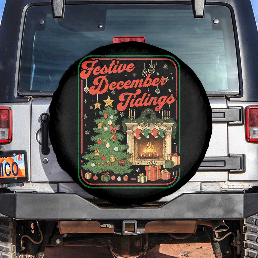 Funny Democrat Christmas Spare Tire Cover Festive December Tiding Xmas Political Satire TS11 No hole Black Print Your Wear