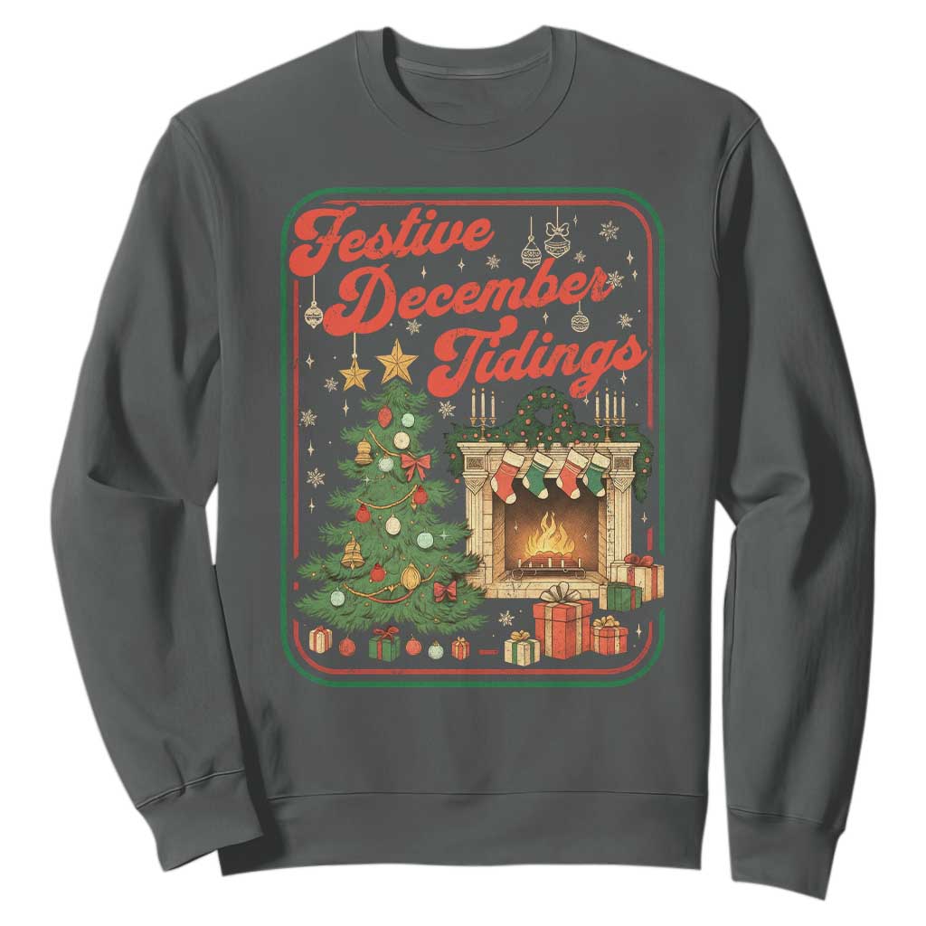 Funny Democrat Christmas Sweatshirt Festive December Tiding Xmas Political Satire TS11 Dark Heather Print Your Wear
