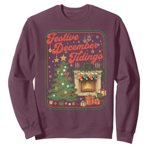 Funny Democrat Christmas Sweatshirt Festive December Tiding Xmas Political Satire TS11 Maroon Print Your Wear