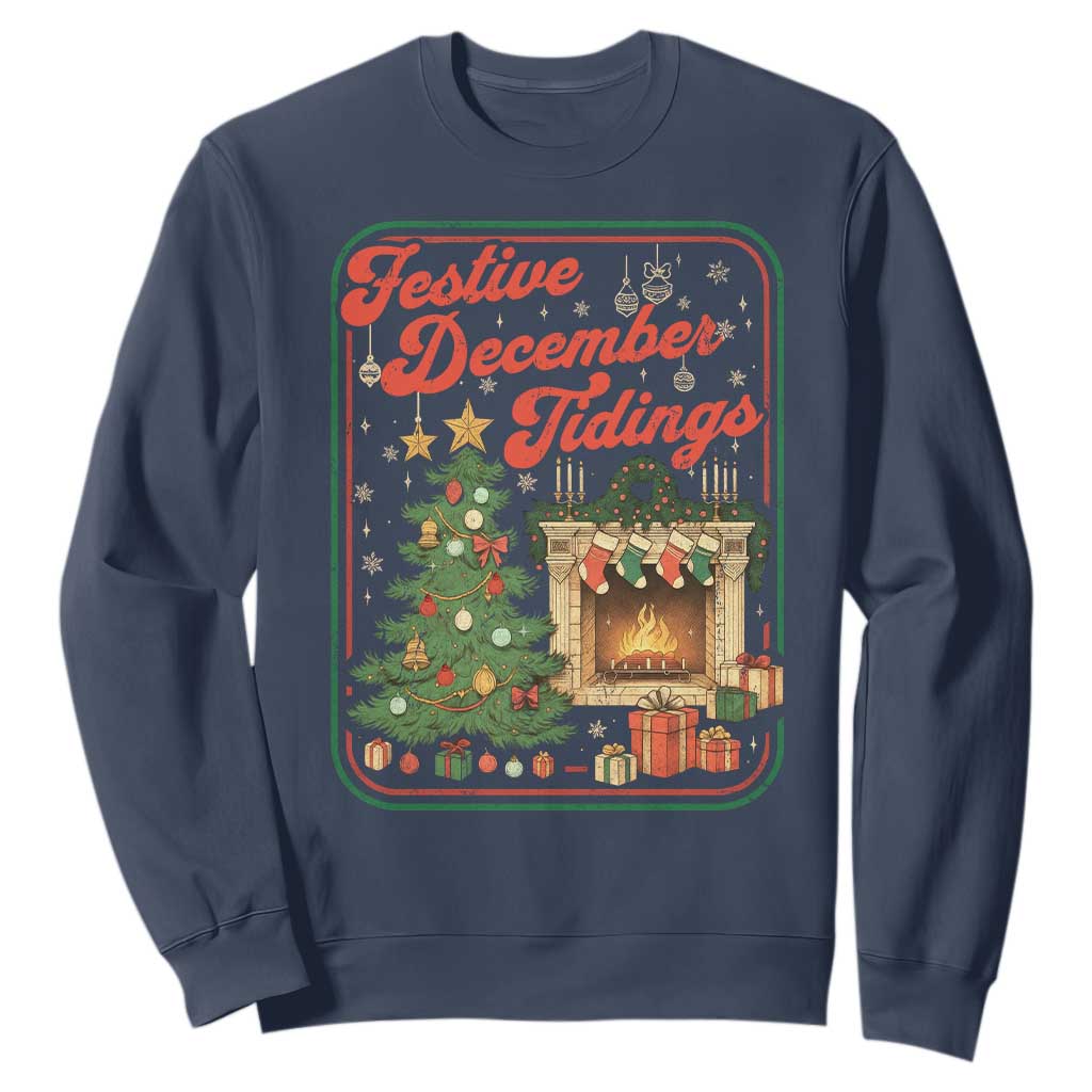 Funny Democrat Christmas Sweatshirt Festive December Tiding Xmas Political Satire TS11 Navy Print Your Wear
