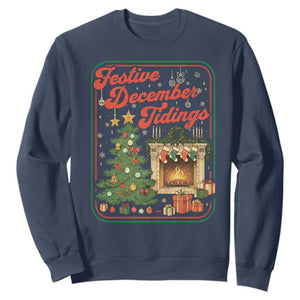 Funny Democrat Christmas Sweatshirt Festive December Tiding Xmas Political Satire TS11 Navy Print Your Wear