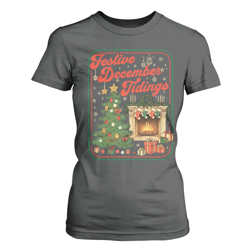Funny Democrat Christmas T Shirt For Women Festive December Tiding Xmas Political Satire TS11 Dark Heather Print Your Wear