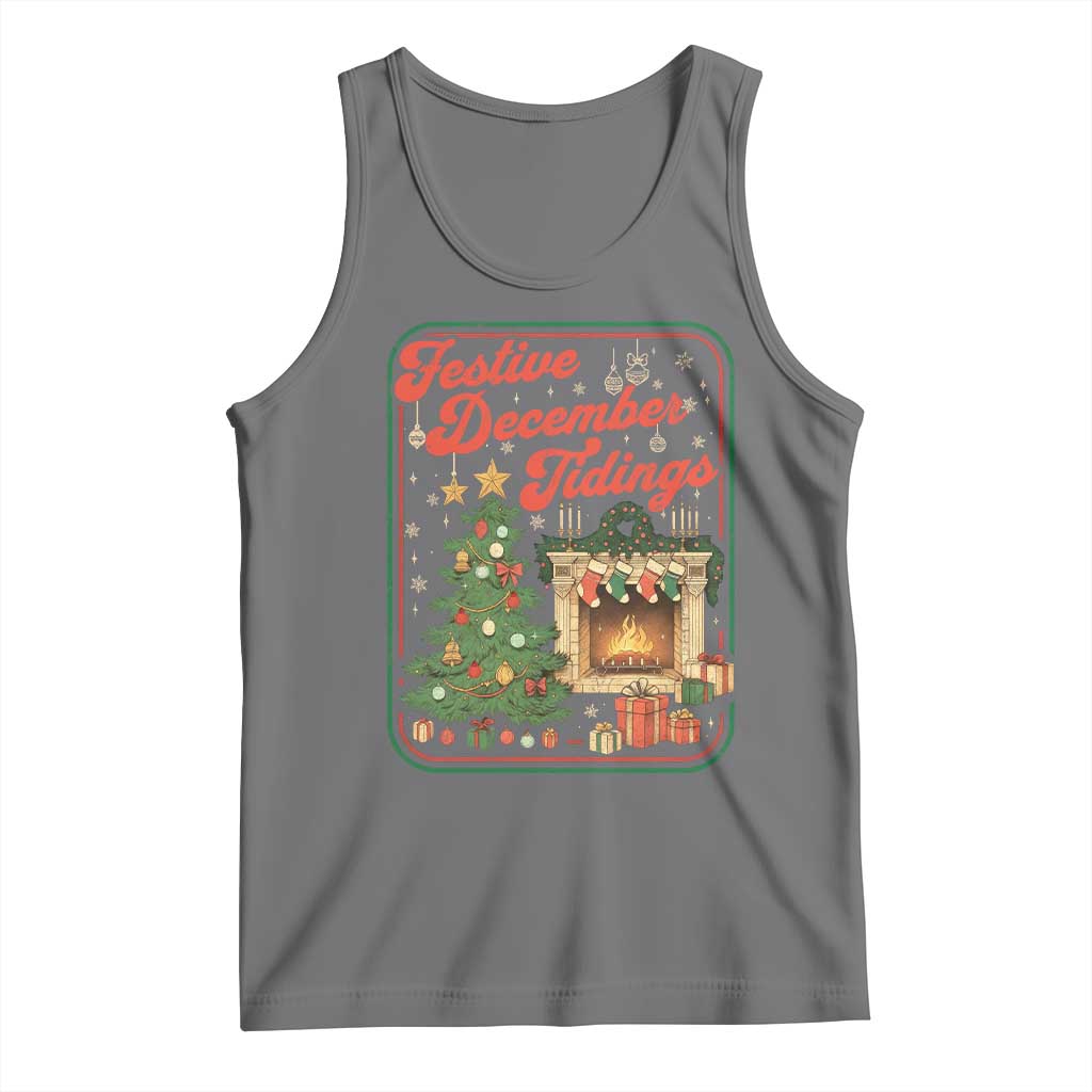 Funny Democrat Christmas Tank Top Festive December Tiding Xmas Political Satire TS11 Black Heather Print Your Wear