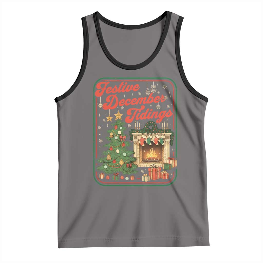 Funny Democrat Christmas Tank Top Festive December Tiding Xmas Political Satire TS11 Deep Heather Black Print Your Wear