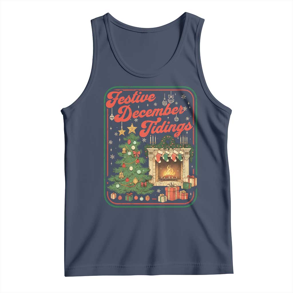 Funny Democrat Christmas Tank Top Festive December Tiding Xmas Political Satire TS11 Navy Print Your Wear