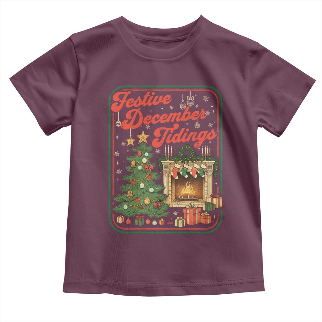 Funny Democrat Christmas Toddler T Shirt Festive December Tiding Xmas Political Satire TS11 Maroon Print Your Wear