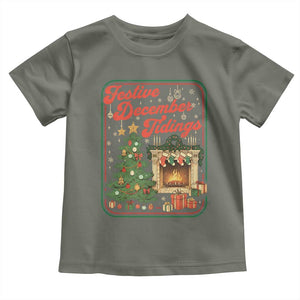 Funny Democrat Christmas Toddler T Shirt Festive December Tiding Xmas Political Satire TS11 Military Green Print Your Wear