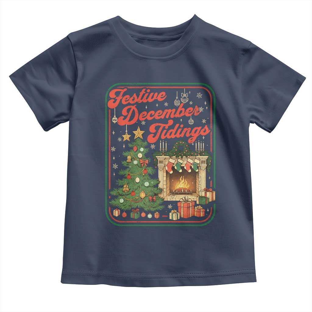 Funny Democrat Christmas Toddler T Shirt Festive December Tiding Xmas Political Satire TS11 Navy Print Your Wear
