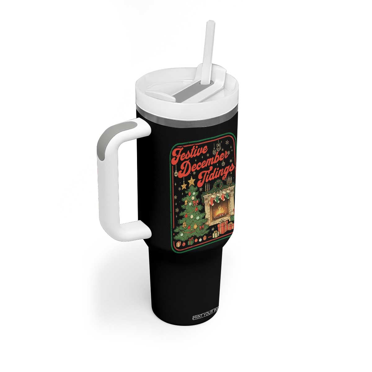 Funny Democrat Christmas Tumbler With Handle Festive December Tiding Xmas Political Satire TS11 Print Your Wear