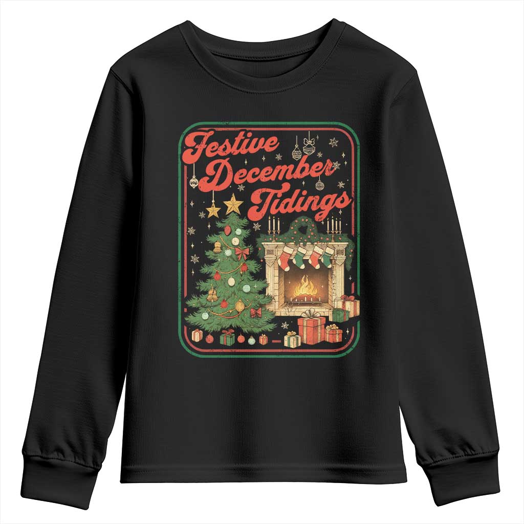 Funny Democrat Christmas Youth Sweatshirt Festive December Tiding Xmas Political Satire TS11 Black Print Your Wear