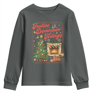 Funny Democrat Christmas Youth Sweatshirt Festive December Tiding Xmas Political Satire TS11 Dark Heather Print Your Wear