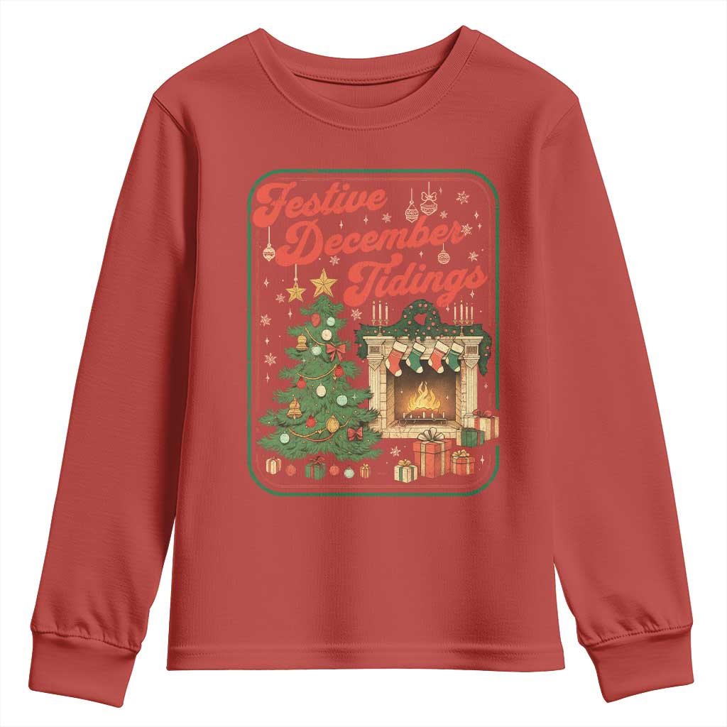 Funny Democrat Christmas Youth Sweatshirt Festive December Tiding Xmas Political Satire TS11 Red Print Your Wear