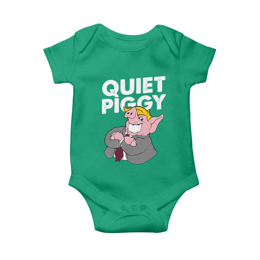 Funny Quiet Piggy Trump Baby Onesie Pig Political Humor TS11 Irish Green Print Your Wear