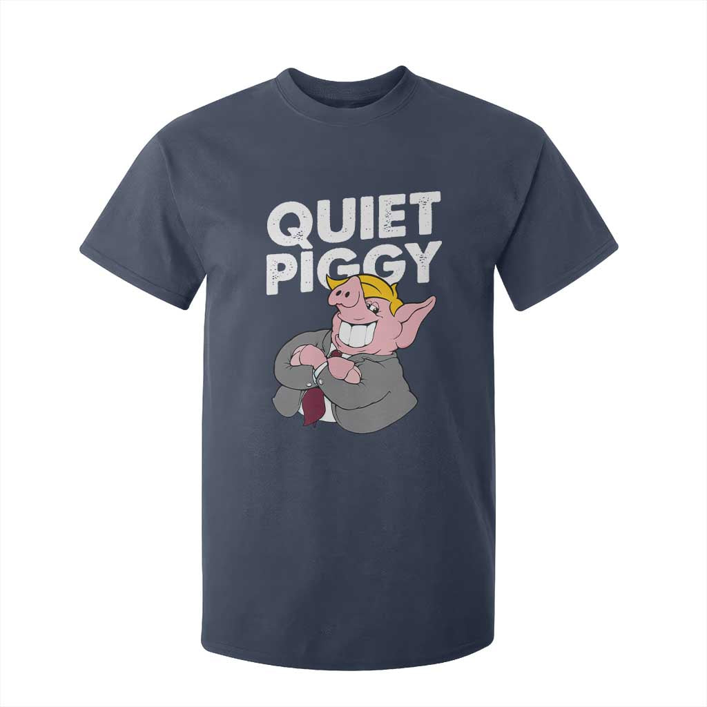 Funny Quiet Piggy Trump T Shirt For Kid Pig Political Humor TS11 Navy Print Your Wear