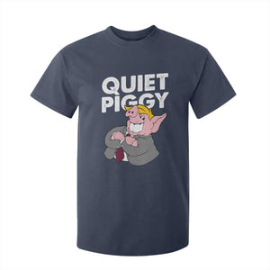 Funny Quiet Piggy Trump T Shirt For Kid Pig Political Humor TS11 Navy Print Your Wear