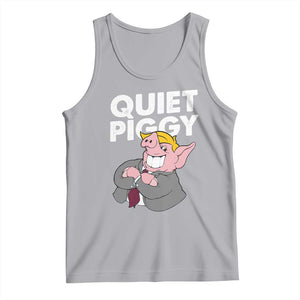 Funny Quiet Piggy Trump Tank Top Pig Political Humor TS11 Athletic Heather Print Your Wear