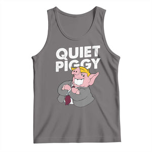 Funny Quiet Piggy Trump Tank Top Pig Political Humor TS11 Deep Heather Print Your Wear