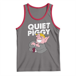 Funny Quiet Piggy Trump Tank Top Pig Political Humor TS11 Deep Heather Red Print Your Wear