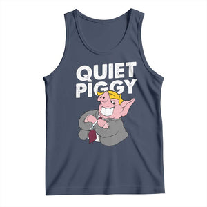 Funny Quiet Piggy Trump Tank Top Pig Political Humor TS11 Navy Print Your Wear