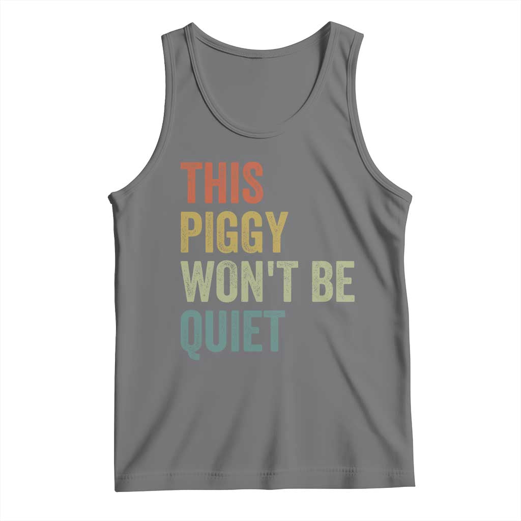 Funny This Piggy Wont Be Quiet Tank Top Pig Political Humor TS11 Black Heather Print Your Wear