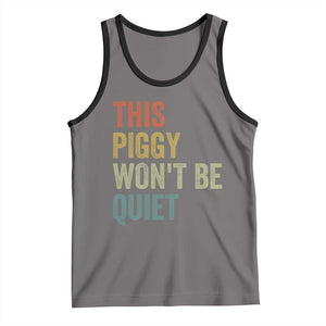 Funny This Piggy Wont Be Quiet Tank Top Pig Political Humor TS11 Deep Heather Black Print Your Wear