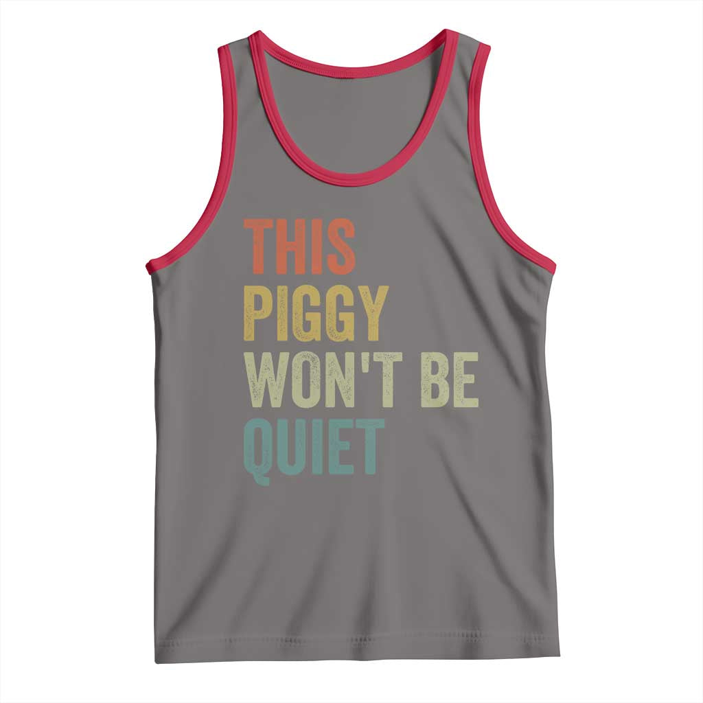 Funny This Piggy Wont Be Quiet Tank Top Pig Political Humor TS11 Deep Heather Red Print Your Wear
