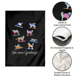 Funny Skiing Dog Garden Flag Ski Sons Greetings Ski Winter Sport TS11 Print Your Wear