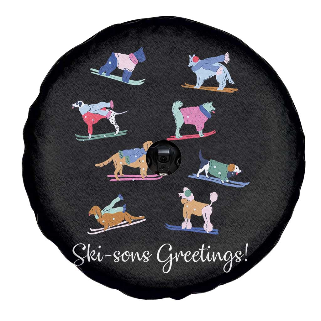 Funny Skiing Dog Spare Tire Cover Ski Sons Greetings Ski Winter Sport TS11 Print Your Wear