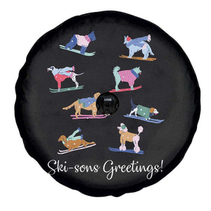 Funny Skiing Dog Spare Tire Cover Ski Sons Greetings Ski Winter Sport TS11 Print Your Wear