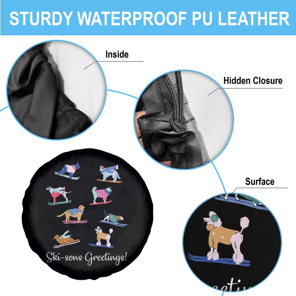 Funny Skiing Dog Spare Tire Cover Ski Sons Greetings Ski Winter Sport TS11 Print Your Wear