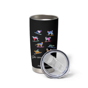 Funny Skiing Dog Tumbler Cup Ski Sons Greetings Ski Winter Sport TS11 Print Your Wear