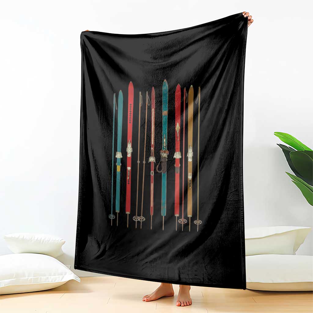 Vintage Skiblades Skiboards Skiing Ski Season Winter Sport Throw Blanket TS11 Print Your Wear