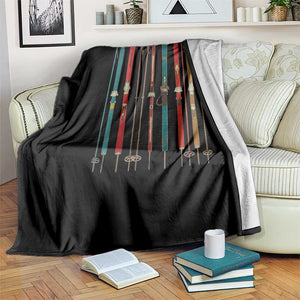 Vintage Skiblades Skiboards Skiing Ski Season Winter Sport Throw Blanket TS11 Print Your Wear