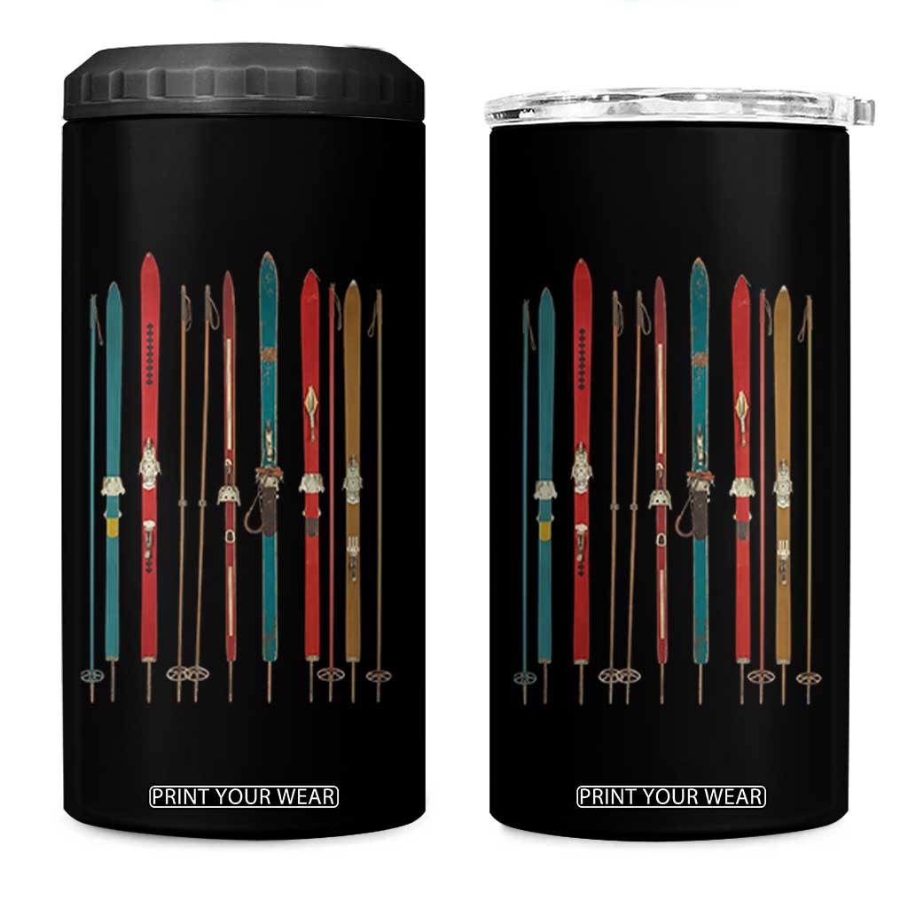 Vintage Skiblades Skiboards Skiing Ski Season Winter Sport 4 in 1 Can Cooler Tumbler TS11 One Size: 16 oz Black Print Your Wear