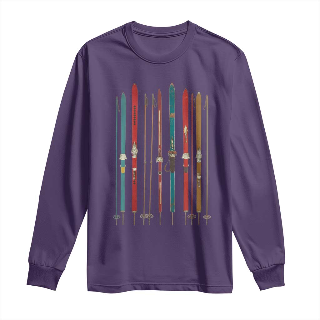 Vintage Skiblades Skiboards Skiing Ski Season Winter Sport Long Sleeve Shirt TS11 Purple Print Your Wear