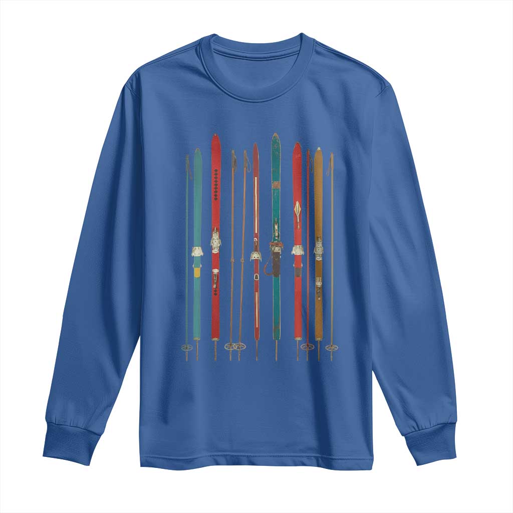 Vintage Skiblades Skiboards Skiing Ski Season Winter Sport Long Sleeve Shirt TS11 Royal Blue Print Your Wear