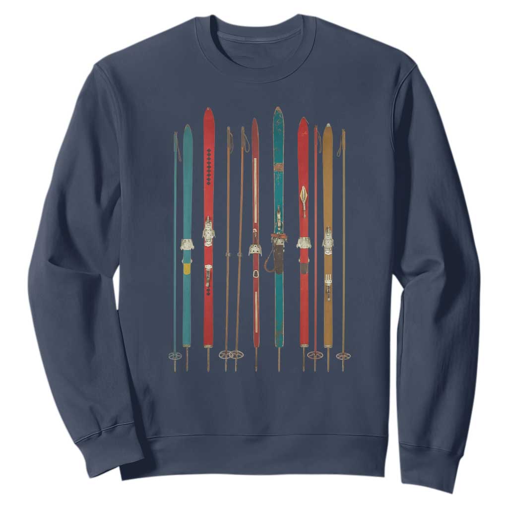 Vintage Skiblades Skiboards Skiing Ski Season Winter Sport Sweatshirt TS11 Navy Print Your Wear