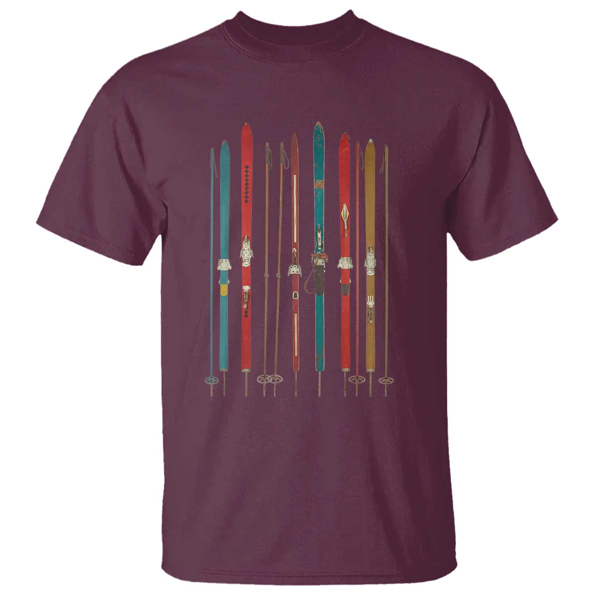 Vintage Skiblades Skiboards Skiing Ski Season Winter Sport T Shirt TS11 Maroon Print Your Wear