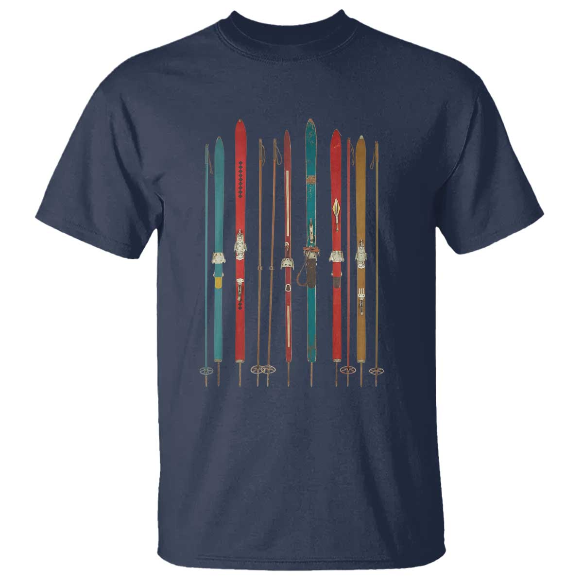 Vintage Skiblades Skiboards Skiing Ski Season Winter Sport T Shirt TS11 Navy Print Your Wear