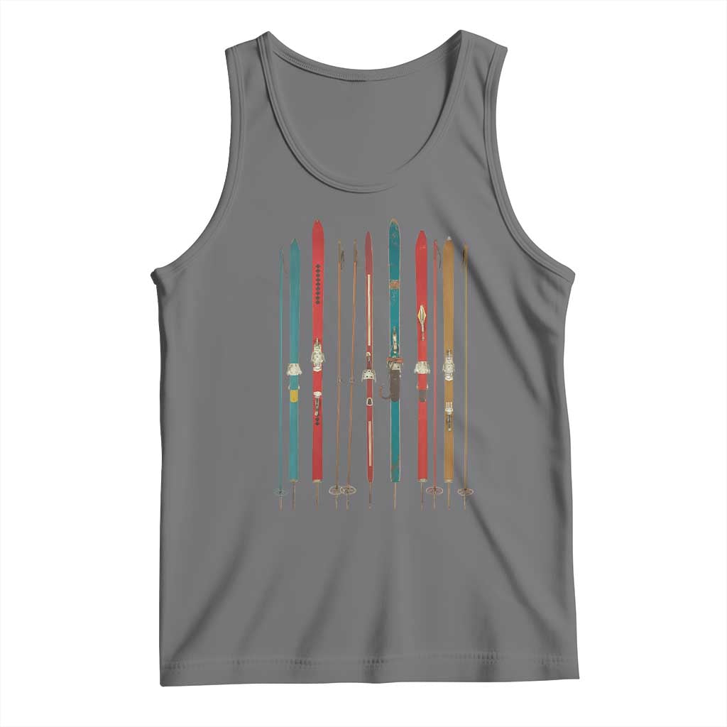 Vintage Skiblades Skiboards Skiing Ski Season Winter Sport Tank Top TS11 Black Heather Print Your Wear