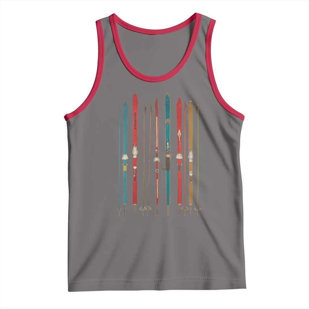 Vintage Skiblades Skiboards Skiing Ski Season Winter Sport Tank Top TS11 Deep Heather Red Print Your Wear