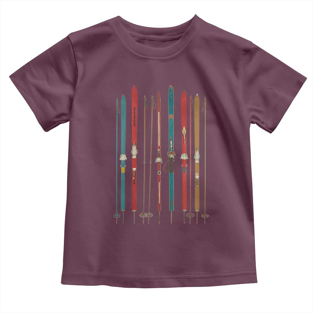 Vintage Skiblades Skiboards Skiing Ski Season Winter Sport Toddler T Shirt TS11 Maroon Print Your Wear