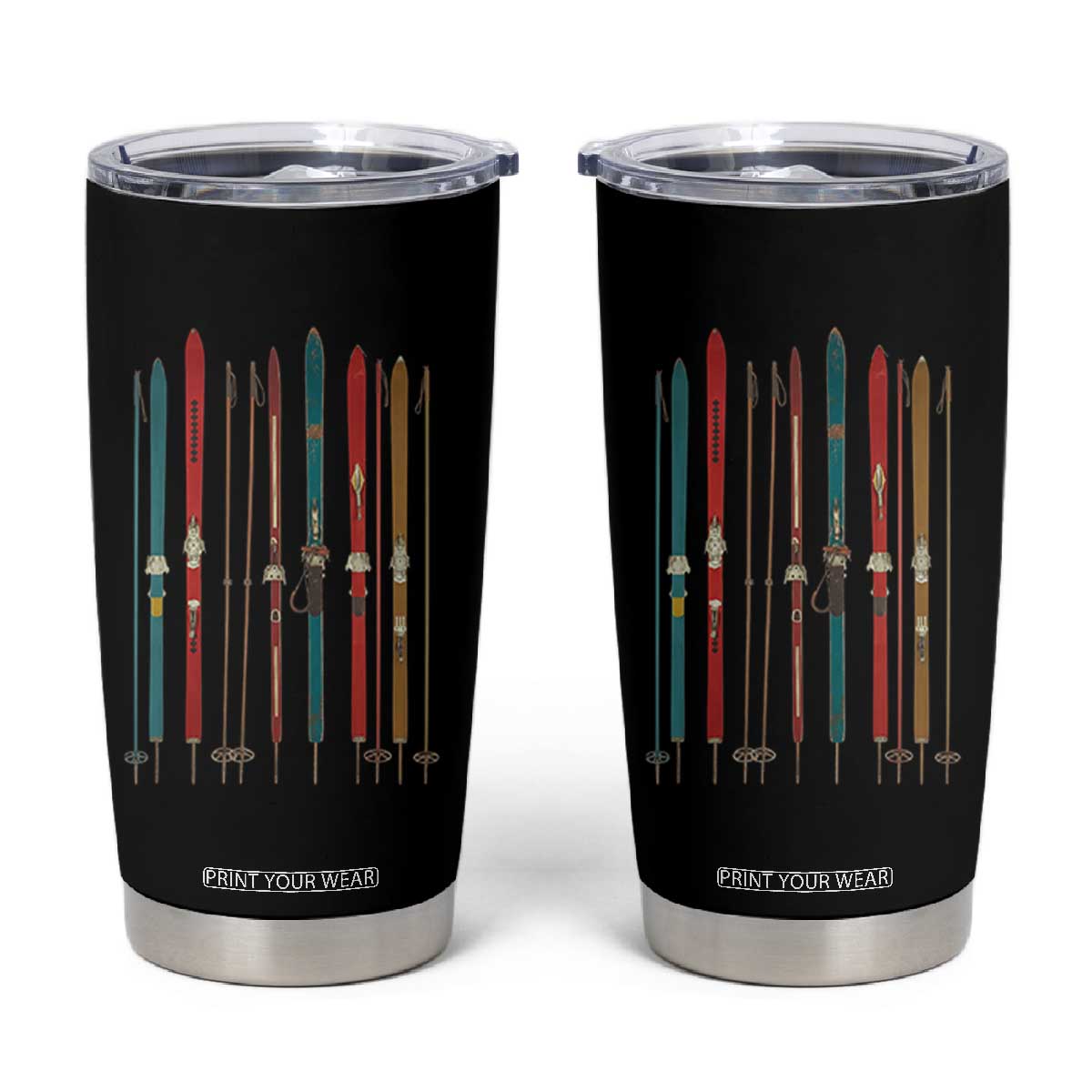 Vintage Skiblades Skiboards Skiing Ski Season Winter Sport Tumbler Cup TS11 Black Print Your Wear