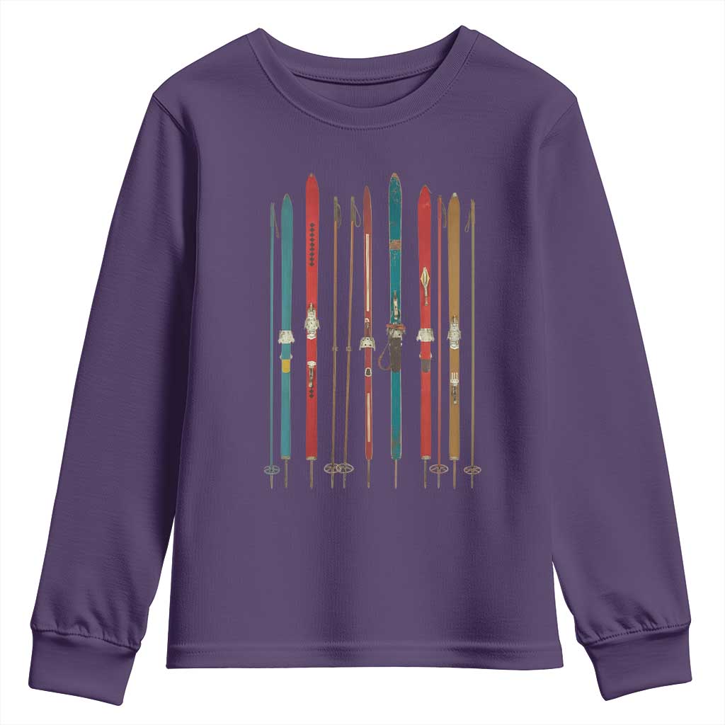 Vintage Skiblades Skiboards Skiing Ski Season Winter Sport Youth Sweatshirt TS11 Purple Print Your Wear