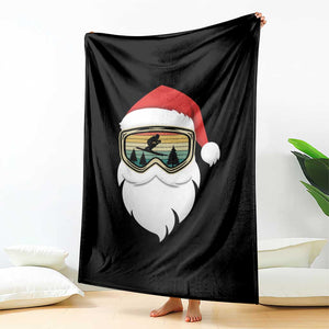 Funny Ski Christmas Winter Sport Skiing Santa Hat Throw Blanket TS11 Print Your Wear